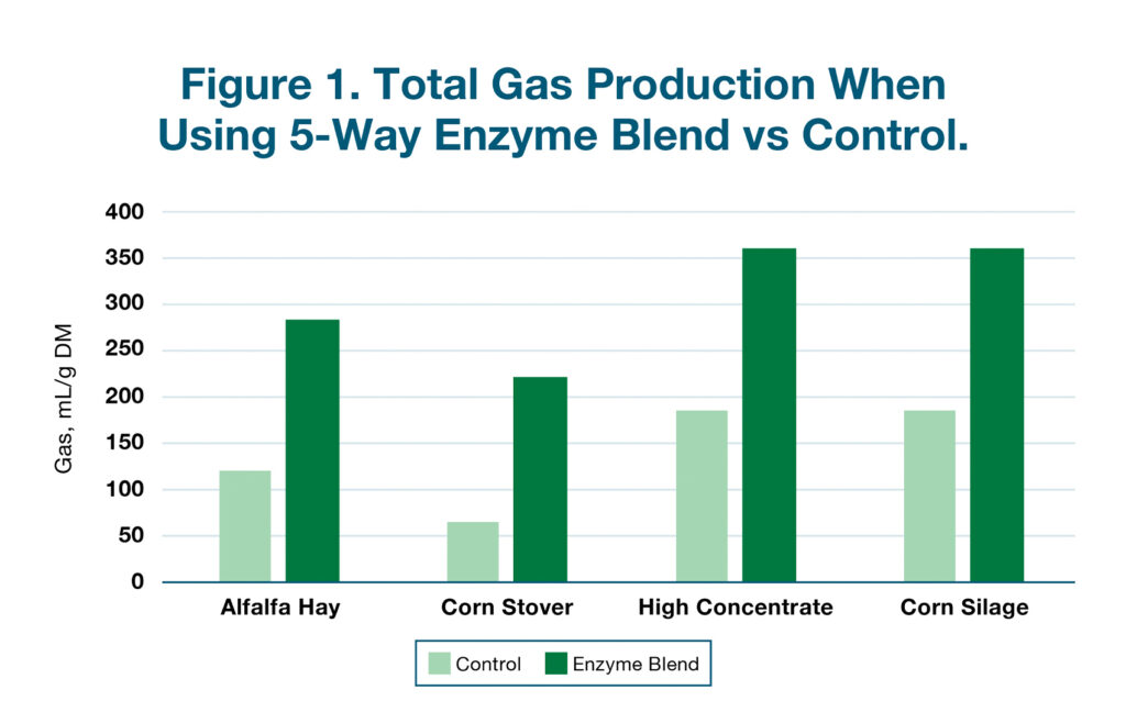 Fig-1-Total Gas-Production When Using 5-Enzyme Blend vs Control