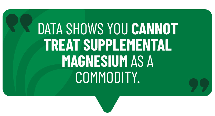 Data shows you cannot treat supplemental magnesium as a commodity
